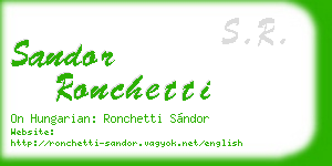 sandor ronchetti business card